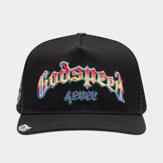 GODSPEED FOREVER TRUCKER GRADIENT HAWAIIAN HAT BLACK