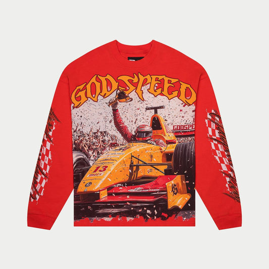 GoodSpeed F1 Finish Line Graphic LS T-Shirt Red