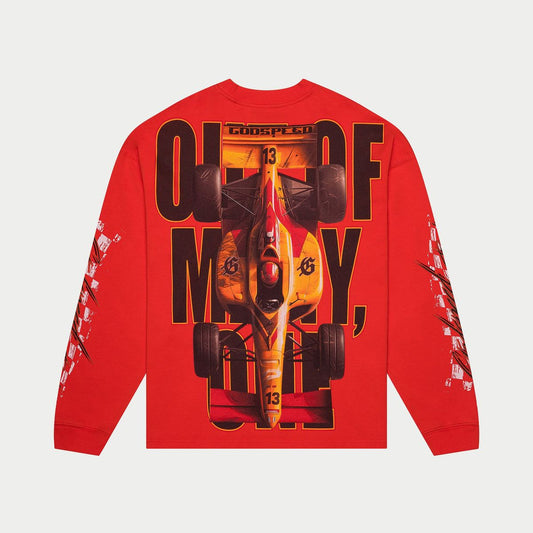 GoodSpeed F1 Finish Line Graphic LS T-Shirt Red