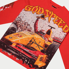 GoodSpeed F1 Finish Line Graphic LS T-Shirt Red