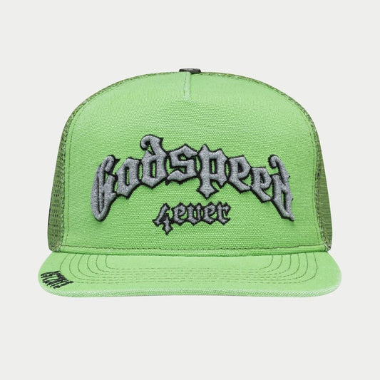 GODSPEED FOREVER TRUCKER HAT GREEN WASHED