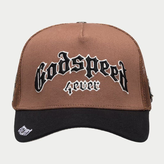 GODSPEED FOREVER TRUCKER HAT BLACK/TAUPE