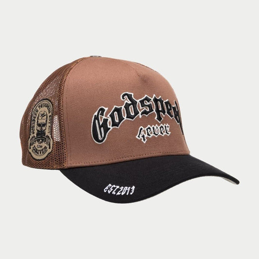 GODSPEED FOREVER TRUCKER HAT BLACK/TAUPE