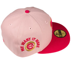 Chicago Cubs We Want it More Love Is... Fitted Hat