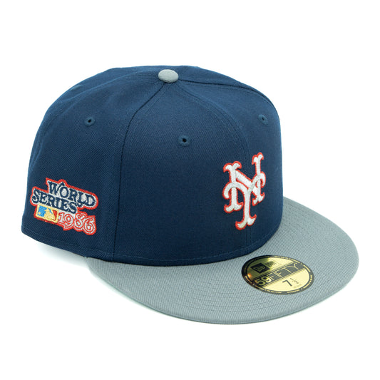 NEW YORK METS 1986 WORLD SERIES FLOCK CITY COLLECTION NEW ERA FITTED HAT