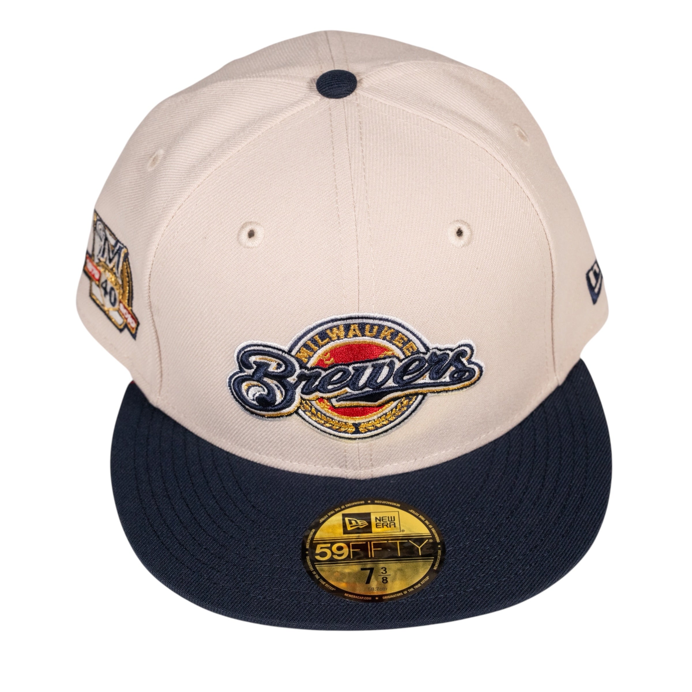 Milwaukee Brewers 40th Anniversary Beer Pack Collection Fitted Hat