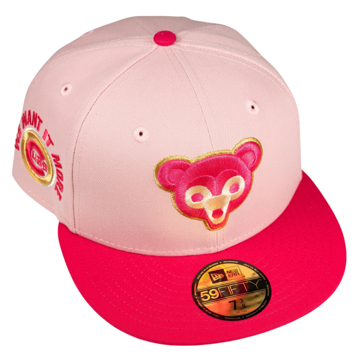 Chicago Cubs We Want it More Love Is... Fitted Hat