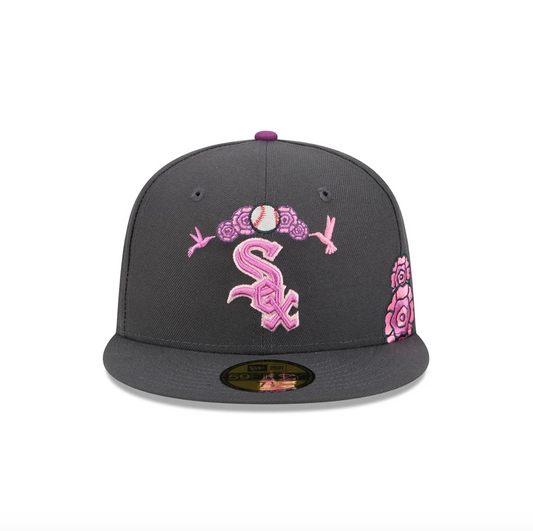 Chicago Blackhawks Day of the Dead Graphite 59FIFTY Fitted Hat