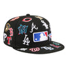 Men's MLB New Era Black All Over Embrodieried Patch  59FIFTY Fitted Hat