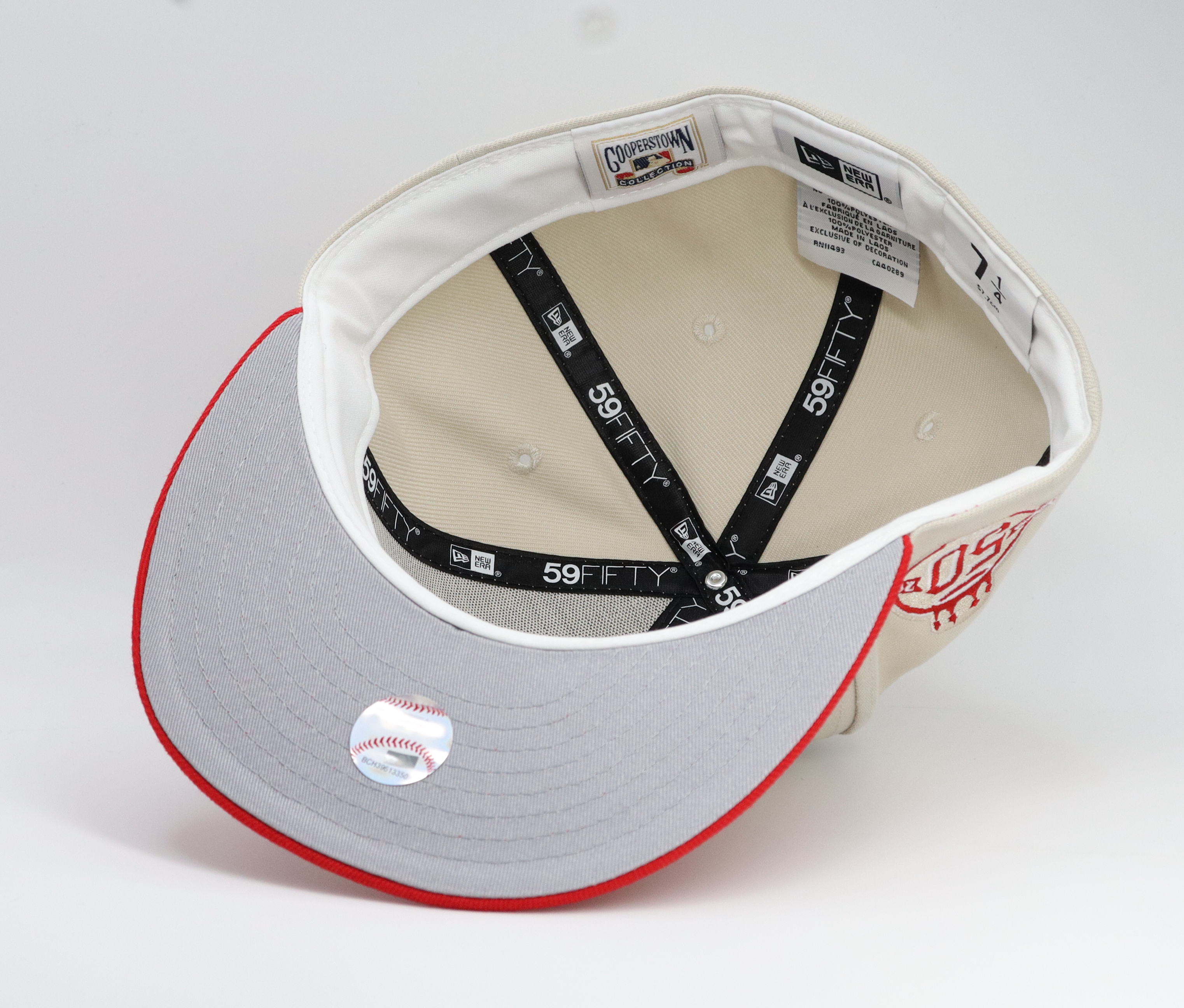 New Era Cincinnati Reds 150th Anniversary Vegas Gold Two Tone Edition  59Fifty Fitted Hat, EXCLUSIVE HATS, CAPS